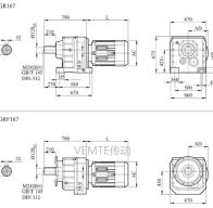 RC167 RC167P RCF167減速機電機型號大全及尺寸圖
